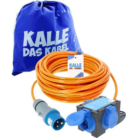 Kalle Adapterkabel CEE 230V 16A 2,5mm² auf Zelt Edition Extreme Signal Orange IP44 40 Meter (1/5)