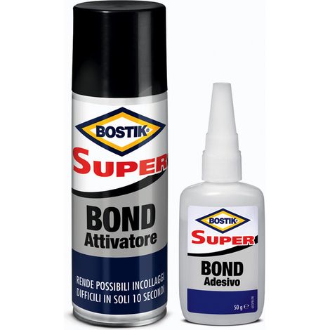 Bostik Super Bond Colla Adesivo Instantaneo Attivatore legno vetro metallo plastica D8106/6313798 (1/6)