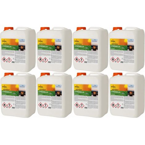 8 Taniche 5L Bioetanolo con Citronella per Biocamini da Esterno