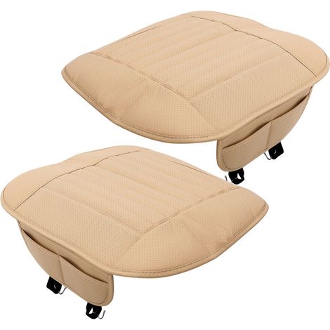 Fundas antideslizantes de poliuretano color beige para asientos (4 piezas)