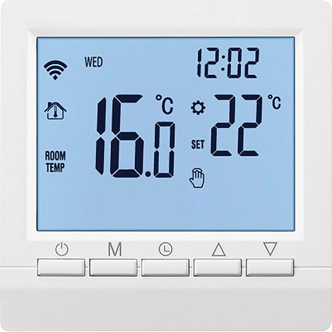 Thermostat intelligent WIFI Thermostat de radiateur de chauffage intelligent Contrôle d'application Thermostat programmable numérique Contrôleur de température constante intérieure Écran LCD rétroécla (1/5)