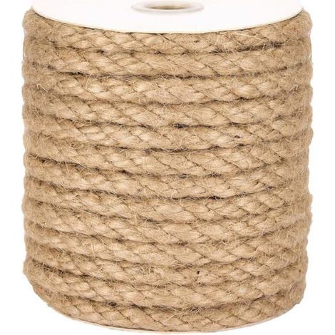 Corde de Jute Naturelle Torsadée 8 mm x 20 mètres  Ficelle Robuste pour Bricoge,Jardinage,Décoration et Artisanat 8mm 20M (1/5)