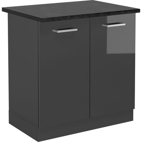 Mobile lavello cucina R-Line, Antracite lucido, 80 cm , PL Antracite, Vicco