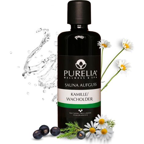 PURELIA Saunaaufguss Konzentrat Kamille-Wacholder 100 ml natürlicher Sauna-aufguss - reine ätherisch (1/5)