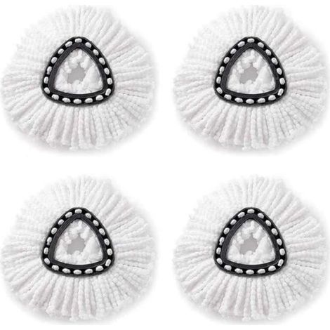 Tête De Serpillère En Microfibre - Compatible Balai À Franges - Pour Sol Lisse Bois Carrelage Stratifié - Lot De 4 Pièces (1/4)