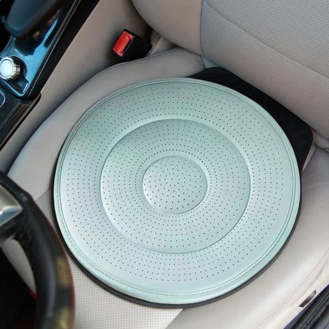 Coussin de siège auto rotatif 360° antidérapant en cuir nappa rembourré, modèle universel pour faciliter la montée et la descente