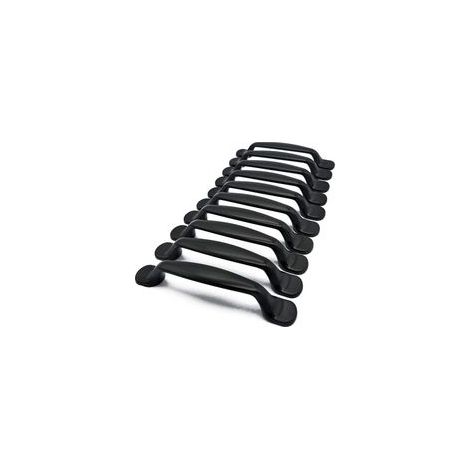 Poignées de porte - 10 pièces, Placard cuisine noires entraxe 128mm décoration intérieure - Noir (1/5)