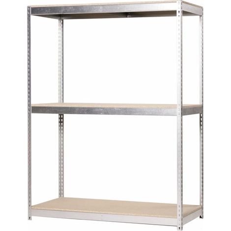 Estantería metálica sin tornillos SIMONRACK de 3 estantes (200x240x90cm) GALVA Y MADERA (1/5)