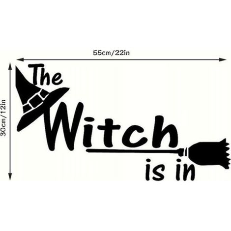 GETEK® Halloween sticker mural décor mural autocollant chapeau de sorcière balai bricolage Multicolore OBJET DE DECORATION MURALE (1/3)