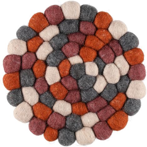 Dekorative Unterlage aus Wollkugeln PIHLA, Ø 20 cm (1/5)
