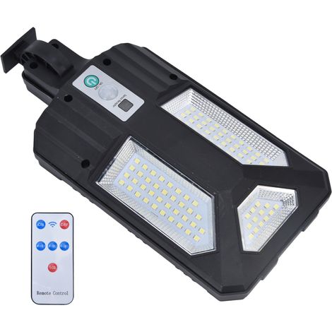Lampe solaire de jardin à 87 LED avec détecteur de mouvement, lampadaire étanche IP65 et télécommande pour cour. (1/5)