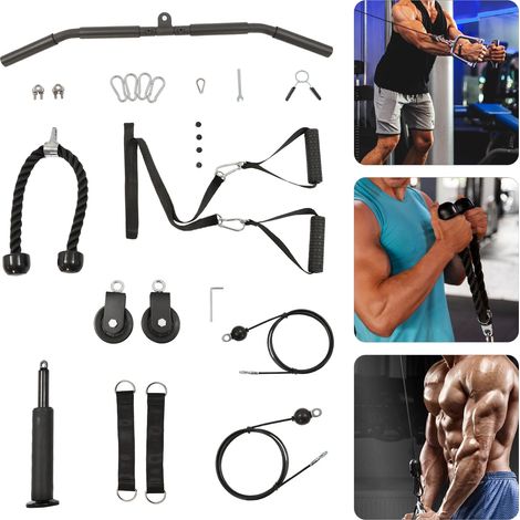 Heimfitnesssystem, verstellbare Zugstange, Multifunktions-Zugsystem Fitnessstudio, 120 kg tragen