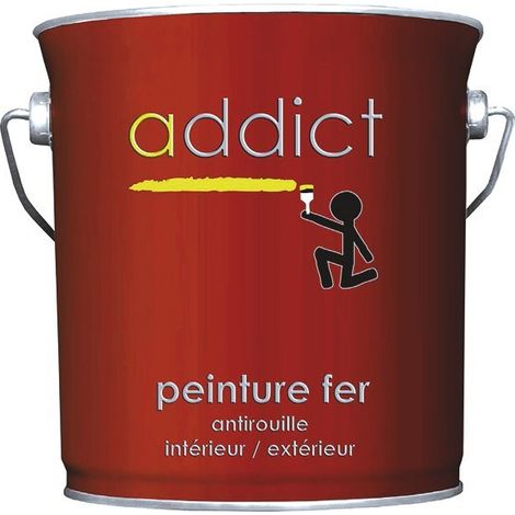 Peinture fer glycéro antirouille gris argent 2,5L – Finition brillante – Protection optimale contre la rouille – Intérieur et extérieur – Addict (1/5)