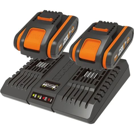 WORX Power Kit 20+20 2 Batterien 2.0 Ah + n 1 DUAL Standard-Ladegerät