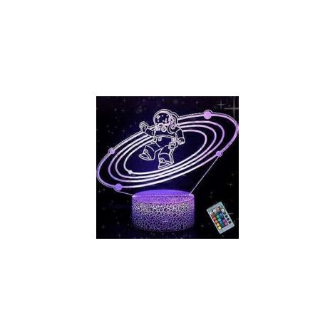 Lampada da scrivania WJ Astronaut 3D, effetto astronauta, 16 colori variabili, LED, dimmerabile - Crezuo