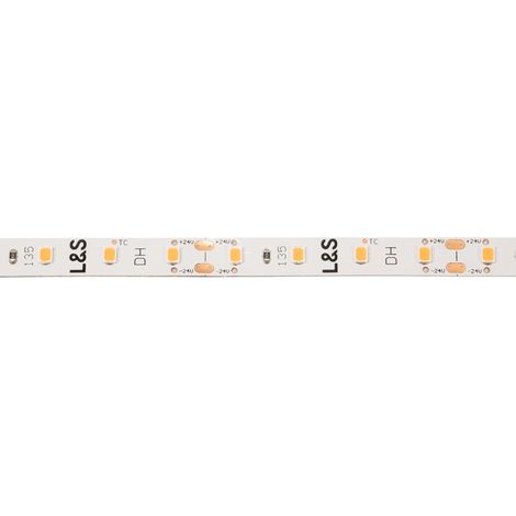 L&S LED-Band HE 80LEDs/m (2835), 4000K, 4 LEDs/50mm, 24DC, 4,3W/m, 8mmx5m, 2x Anschlussltg. 2000mm, white PCB, IP20 (1/2)