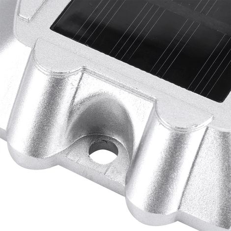 Wasserdichte Solarlampe aus Aluminiumguss mit 6 LEDs, rot, für den Außenbereich, geeignet für Straßen, Einfahrten und Wege (1/5)