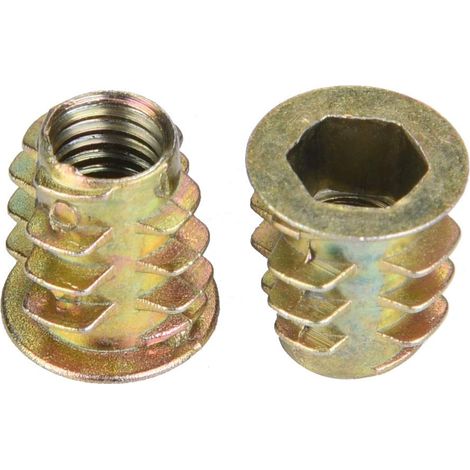 50 écrous hexagonaux à insert M612 en alliage de zinc, haute (1/4)