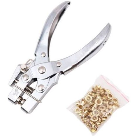 Pince à Riveter - 5 mm - Pour Papier Carton Cuir Tissu Plastique Fin - 100 Œillets Métalliques (1/5)
