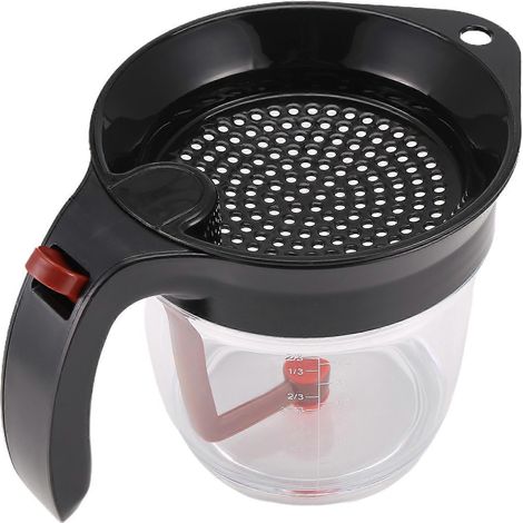 Séparateur de graisse de cuisine avec séparateur de graisse à ouverture par le bas, séparateur de graisse avec passoire, filtre à huile pour résidus de soupe (1/5)