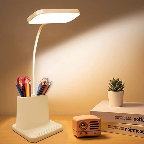 Lampe de Bureau Sans Fil, WOVTE Lampe de Bureau LED avec 3 Niveau de Luminosité, Lampe de Bureau Enfant (1/4)