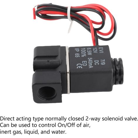 Électrovanne 2 voies en plastique 1/4" NPT NC à fermeture normale 12V DC (1/5)
