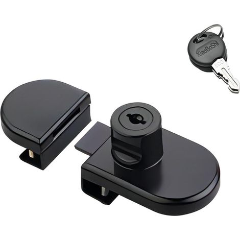 1 Pièces Serrure De Porte En Verre, Verrouillage de Sécurité de la Vitrine, Aucun Perçage Requis, pour Vitrine en D'armoire à Vin de 5 à 8 MM, Noir (1/5)