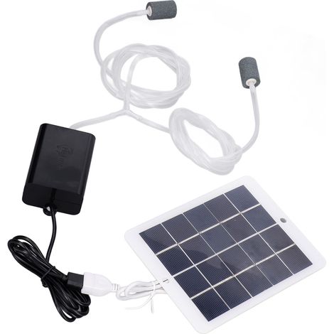 Solar-Sauerstoffpumpe, vielseitig einsetzbar, einfache Installation, leicht zu transportieren, tragbare Belüfterpumpe für Aquarien und Angeln. (1/5)