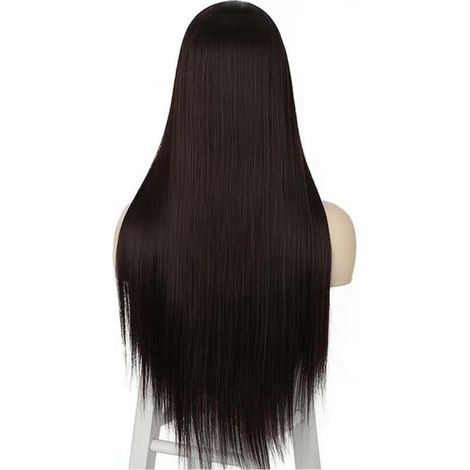 Perruque Longue et Lisse pour Femme - EINNENFFER - 70 cm, Noire, 270 g, Fibres Synthétiques Douces et Naturelles, Confort Optimal, Entretien Facile (1/5)