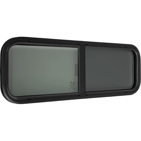 Fenêtre coulissante latérale KumuJ pour camping-car, 900x300mm, anti-insectes, protection visuelle, robuste et durable, universel pour caravane et camping-car, noir (1/5)
