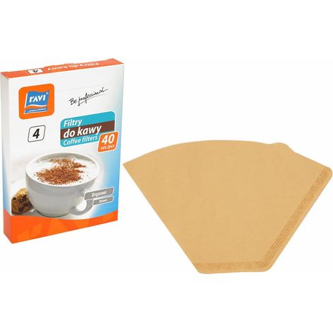 Filtri da caffè misura 4 in carta marrone, 40 pezzi per confezione (1/3)
