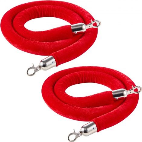 Cordone Intrecciato per Paletti Divisori in Velluto Rosso (1/5)