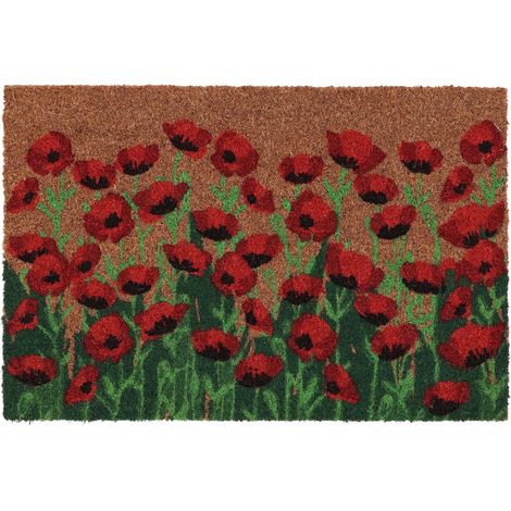 Esschert Design Kokosmatte mit rotem Mohn 60 cm (1/4)