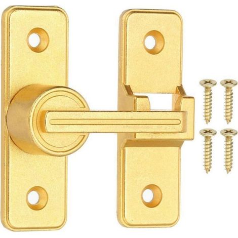 1 Verrou, loquet à bascule 180 degrés, acier doré, pour porte grange jardin garage