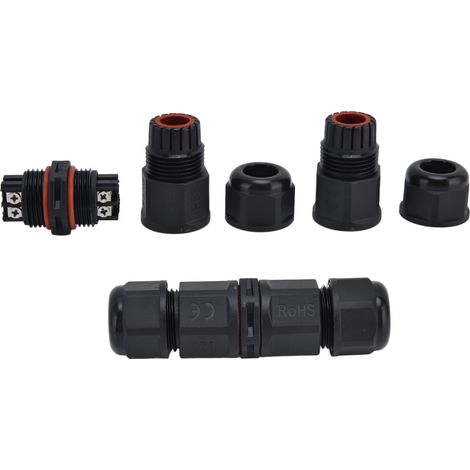 Connecteur électrique étanche 2 pièces, raccord rapide fil à fil, adaptateur rallonge 4 broches 250V 16A, domino waterproof pour câble. (1/5)