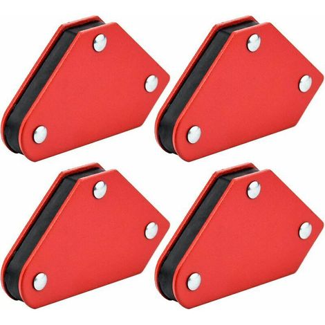 4 Pièces Aimant de soudeur, Supports de Soudure Magnétiques Accesoires de soudage Angle de soudure magnétique,45 ° 90 ° 135°, force de maintien de 5 kg (1/5)