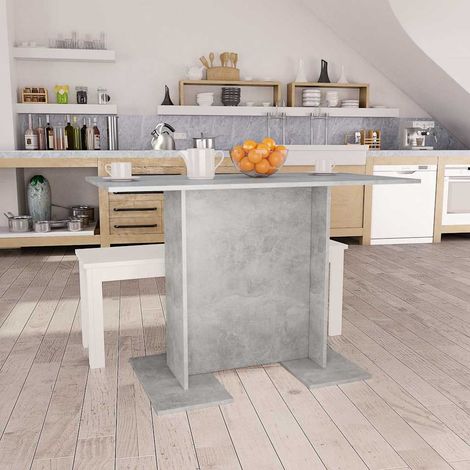 vidaXL Table de salle à manger Gris béton 110 x 60 x 75 cm Aggloméré (1/5)