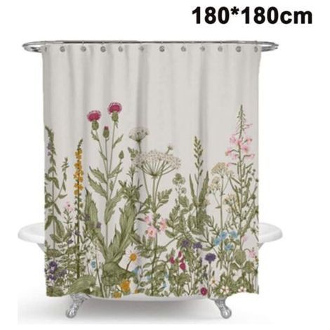 Shower Curtains Shower Curtain Anti-Mildew, Anti-Bacterial, Washable Bath Curtain Polyester Fabric with 12 Shower Hangrings (1/5)