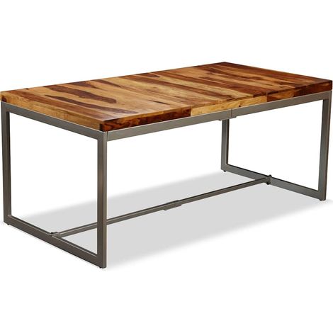 Maison Exclusive - Esstisch Massivholz Akazie und Stahl 180 cm (1/5)