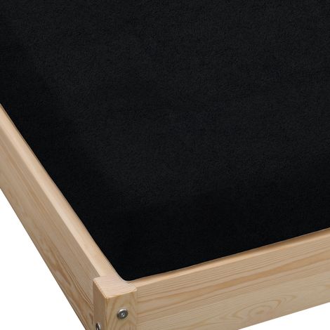 Lenzuolo con angoli in spugna 90x200 nero spesso (1/3)
