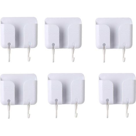 Lot de 6 supports muraux adhésifs pour téléphone portable, compatibles avec la recharge au lit. (1/5)