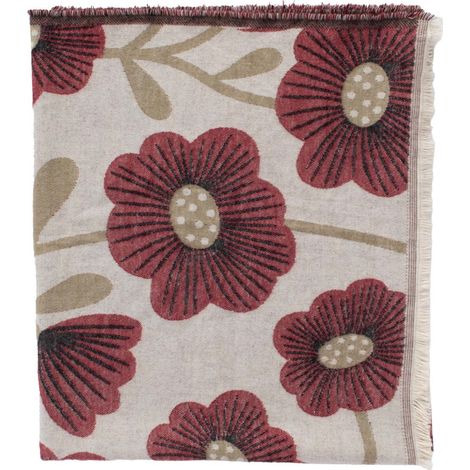 Amadeus - Plaid Lilou fleurs prune 130x170 cm (1/5)