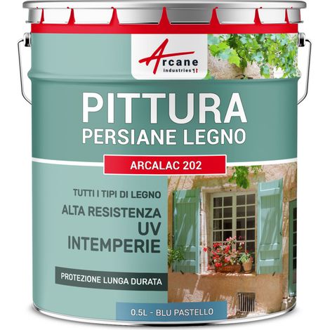 Vernice per persiane in legno - ARCALAC - 202 - 0,5 L Blu Pastello - RAL 5024 - ARCANE INDUSTRIES