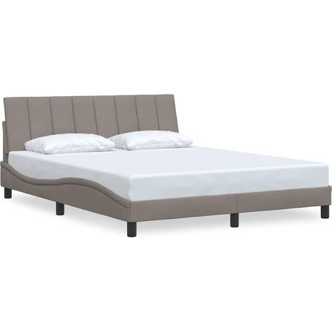 Maison Exclusive - Cadre de lit sans matelas Hanko taupe 160x200 cm tissu (1/5)