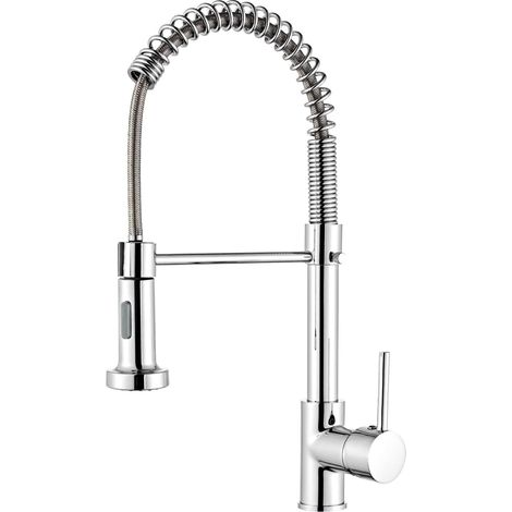 ZOLGINAH Grifo de cocina con rociador extraíble, grifo de fregadero de cocina giratorio de 360°, grifo mezclador de acero inoxidable, frío y caliente, 2 modos de rociado, grifo de fregadero de cocina (1/5)