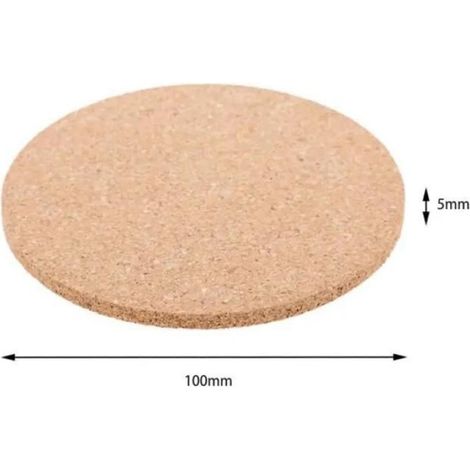 Sous-Plat - Liège Rond 100 x 5 mm - Protection Table Cuisine Bureau - Lot de 80 (1/5)