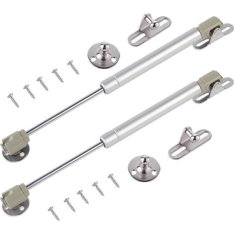 Charnière pour meuble,2 Pièces Verin Meuble Verin Hydraulique de Coffre 40N 270mm Vérins à Gaz Acier Inoxydable Verin Porte Cuisine avec Vis (Argent) (1/5)