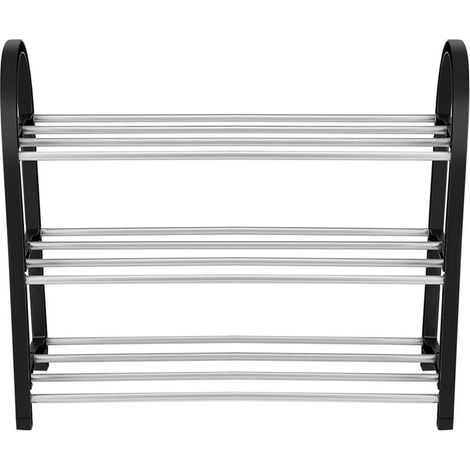 Jeffergarden Hongzer Range-Chaussures, étagère à Chaussures Debout en Plastique + métal en métal Bricolage étagère de Rangement pour la Maison Organisateur(3 Niveaux)