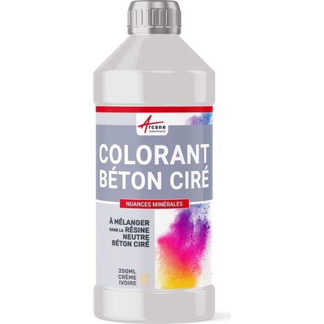 Colorant pour béton ciré, gamme nuances minérales, décoration - 250 ml Crème Ivoire - ARCANE INDUSTRIES
