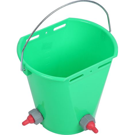 Seau à lait haute capacité HL MP69 en plastique à plusieurs tétines, 8 L, pour agneaux, bovins et ovins (deux tétines). (1/5)